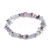 Natural Fluorite Chips Beaded Stretch Bracelets for Women BJEW-JB10046-11-2