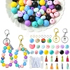 DIY Silicone Beaded Keychain Making Kit DIY-YW0008-61-1