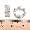 Butterfly Brass Clear Cubic Zirconia European Beads KK-B186-09P-3