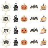 12Pcs 6 Style Halloween Theme Alloy Enamel Pendants ENAM-FS0001-46-7