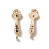 Brass Pave Colorful Cubic Zirconia Connector Charms KK-A171-13G-2