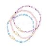 3Pcs 3 Color Natural Pearl & Seed Beaded Stretch Bracelets Set BJEW-JB09437-1