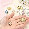 6Pcs 6 Colors Brass Enamel Locket Pendants KK-CJ0005-72-4