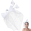 Gauze Mesh Veil Cloth with Aligator Hair Clip AJEW-WH20018-97B-1