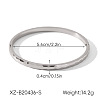 304 Stainless Steel Textured Open Hinged Cuff Bangles for Women WGC868A-02-1