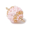 Seed Beads Loom Round Link Connector Charms PALLOY-MZ00377-5