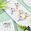 8Pcs 4 Style 304 Stainless Steel Open Cuff Rings Set RJEW-AB00010-2