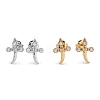 Brass Micro Pave Clear Cubic Zirconia Stud Earrings EJEW-F264-06-1