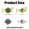 80Pcs 4 Styles Tibetan Style Links/Connectors TIBEB-YW0001-39-2