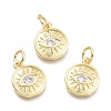 Brass Micro Pave Cubic Zirconia Pendants KK-P187-17-G-2