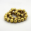 Faceted Round Non-magnetic Synthetic Hematite Beads Strands G-P061-73-12mm-G-2