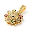 Brass Micro Pave Cubic Zirconia Pendants KK-P320-04C-G-2