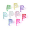 UV Plating Transparent Acrylic European Beads OACR-M027-02P-2