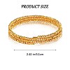 Brass Twisted Flower Beaded Cuff Bangle JB762A-2