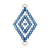 Glass Seed Beads Connector Charms PALLOY-MZ01416-01-1