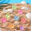80Pcs 8 Colors Luminous Resin Crown Duck Ornaments RESI-SZ0003-38-4