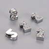 Alloy Number Slide Charms X-ALRI-A114-2-2