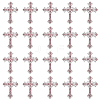 20Pcs Cross Silver Plated Zinc Alloy Cabochons MRMJ-HY0001-31-1