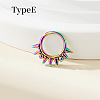 316 Surgical Stainless Steel Spike Hoop Nose Rings WG34C30-18-1