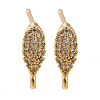 Brass Clear Cubic Zirconia Stud Earrings Finding for Women EJEW-B107-12G-1