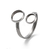 304 Stainless Steel Open Cuff Ring Findings X-STAS-E124-05E-P-1