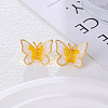 Butterfly Brass Stud Earrings EJEW-K308-05G-01-1