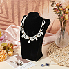 Velvet with Wood Bust Necklace Display Stands NDIS-WH0016-06-5