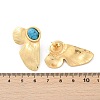 Flower 304 Stainless Steel Synthetic Turquoise Stud Earrings for Women EJEW-U046-16G-5