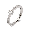 Rack Plating Brass Clear Cubic Zirconia Constellation Adjustable Rings for Women RJEW-S407-08P-10-1