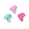 Spray Painted Wood Connector Charms PALLOY-JF01427-05-2
