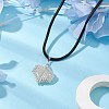 3D Heart Glass Seed Beads Pendant Necklaces NJEW-MZ00046-05-2