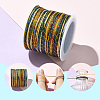 3 Rolls 3 Colors Segment Dyed Nylon Braided Cord with Gold Thread WCOR-SC0001-01-3