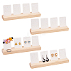 4Pcs Wooden Jewelry Display Card Stands ODIS-WH0027-046-1