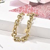 304 Stainless Steel Cable Chain Bracelets for Women BJEW-F488-14G-5