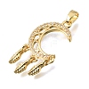 Brass Micro Pave Clear Cubic Zirconia Pendants KK-C263-26A-G-2