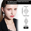 8Pcs Brass Clear Cubic Zirconia Rhombus Links Connector Charms ZIRC-BBC0003-73-2