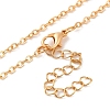 Brass Pave Clear Cubic Zirconia Cable Chain Hexagon Pendant Necklaces for Women NJEW-U006-02A-KCG-3