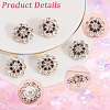 Gorgecraft 16Pcs 1-Hole Alloy Rhinestone Shank Buttons BUTT-GF0003-60-6