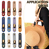 WADORN 12Pcs 12 Colors PU Leather Band Hat Clips FIND-WR0010-81-5