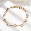304 Stainless Steel Oval Link Chain Bracelets for Women BJEW-D377-01B-2