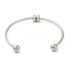 Non-Tarnish Screw End Ball 304 Stainless Steel Open Cuff Bangles BJEW-G677-01P-2