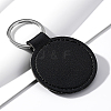 12Pcs 2 Styles Rectangle & Round Imitation Leather Pendant Keychains KEYC-CL0001-59-3