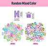 100Pcs 2 Styles UV Plating Rainbow Iridescent Acrylic Beads OACR-TA0004-59-4