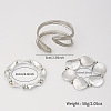 Iron & CCB Plastic Beaded Stretch Bracelets & Cuff Bangles Set for Women FS-WGEA17F-01-4
