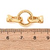 Brass Micro Pave Clear Cubic Zirconia Fold Over Clasps KK-CBA25B2-03G-2