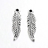 Tibetan Style Alloy Feather Pendants TIBEP-20476-AS-NR-1