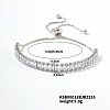 Brass Crystal Rhinestone Box Chain Slider Bracelets for Women TG7650-4-1