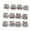 12Pcs Oval with Constellation 304 Stainless Steel Beads STAS-E215-05AS-M-1