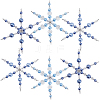 6Pcs 3 Styles Glass Beaded Snowflake Multi-Strand Links PALLOY-SP00003-1