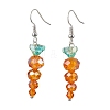 Easter Carrot Glass Dangle Earrings for Women EJEW-JE06219-1